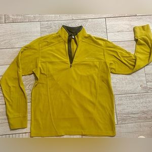 Columbia men’s Sz Small Mustard 3/4 zip fleece pullover sweater Omni Shield LOGO